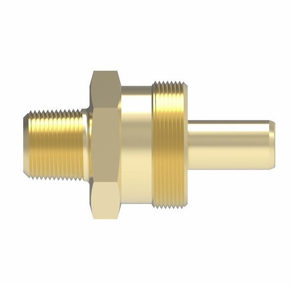 1391X6X6 Weatherhead by Danfoss | Insert (Body Only) Field Attachable Fitting | 338 'B' Series DOT | -06 Male NPTF -06 Reusable Hose End | Brass