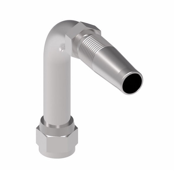 185263-12S Weatherhead by Danfoss | Female 37° JIC Swivel Long Drop 90° Elbow Field Attachable Fitting for 1 & 2 Wire Braided Hose | Nipple Assembly | -12 Female 37° JIC Swivel x -12 Reusable Hose End | Steel