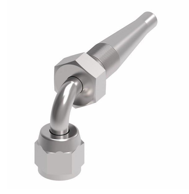 185264-12S Weatherhead by Danfoss | Female 37° JIC Swivel Short Drop 90° Elbow Field Attachable Fitting for 1 & 2 Wire Braided Hose | Nipple Assembly | -12 Female 37° JIC Swivel x -12 Reusable Hose End | Steel