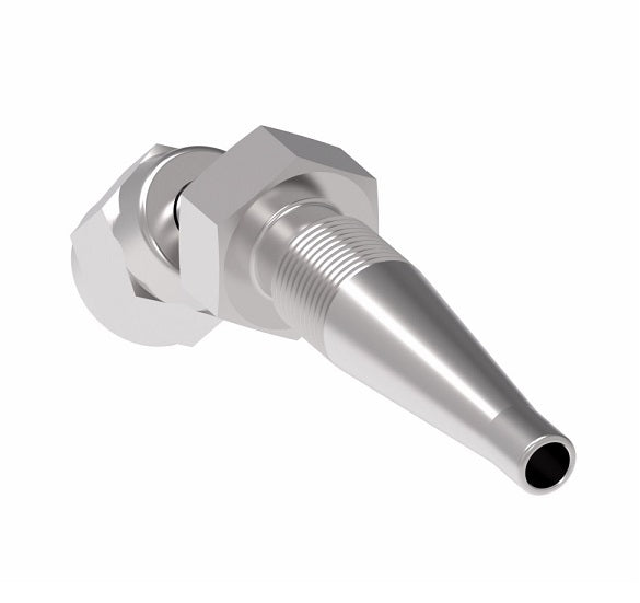 185287-6S Weatherhead by Danfoss | Female 37° JIC Swivel 45° Elbow Field Attachable Fitting for 1 & 2 Wire Braided Hose | Nipple Assembly | -06 Female 37° JIC Swivel x -06 Reusable Hose End | Steel