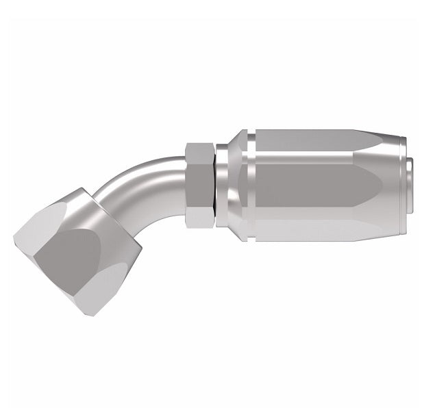 1RA6FJA6 Weatherhead by Danfoss | Female 37° JIC Swivel 45° Elbow Field Attachable Fitting for 1 Wire Braided Hose | 1R Series | Complete Fitting | -06 Female 37° JIC Swivel x -06 Reusable Hose End | Steel