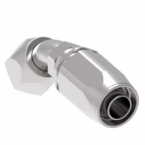 1RA12FJA12 Weatherhead by Danfoss | Female 37° JIC Swivel 45° Elbow Field Attachable Fitting for 1 Wire Braided Hose | 1R Series | Complete Fitting | -12 Female 37° JIC Swivel x -12 Reusable Hose End | Steel