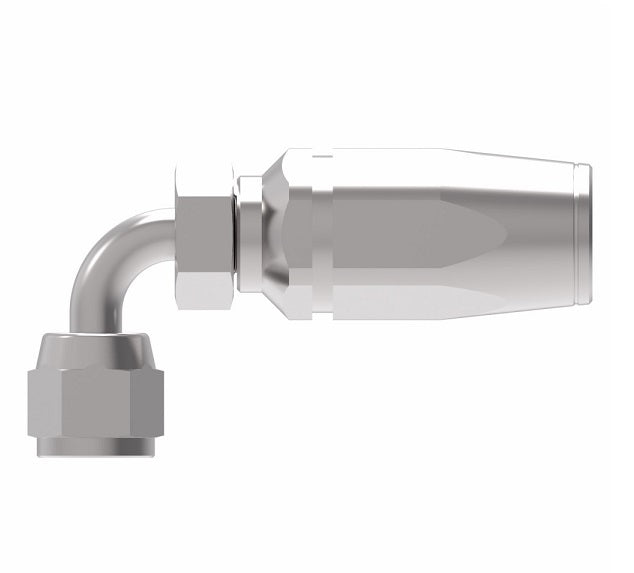 1RA8FJB8 Weatherhead by Danfoss | Female 37° JIC Swivel Short Drop 90° Elbow Field Attachable Fitting for 1 Wire Braided Hose | 1R Series | Complete Fitting | -08 Female 37° JIC Swivel x -08 Reusable Hose End | Steel