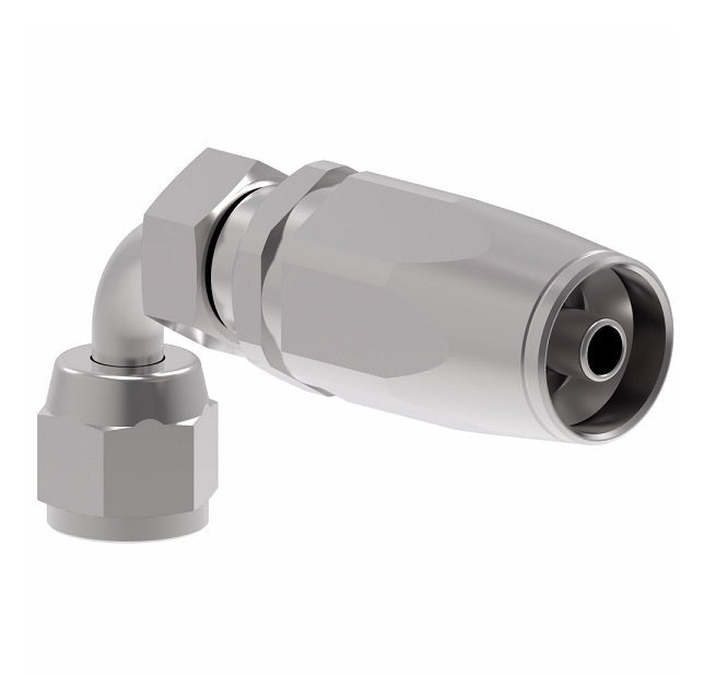 1RA8FJB8 Weatherhead by Danfoss | Female 37° JIC Swivel Short Drop 90° Elbow Field Attachable Fitting for 1 Wire Braided Hose | 1R Series | Complete Fitting | -08 Female 37° JIC Swivel x -08 Reusable Hose End | Steel