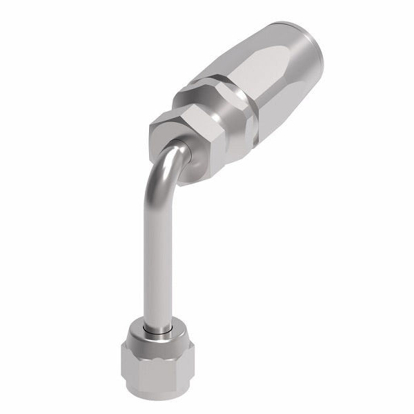 1RA4FJC4 Weatherhead by Danfoss | Female 37° JIC Swivel Long Drop 90° Elbow Field Attachable Fitting for 1 Wire Braided Hose | 1R Series | Complete Fitting | -04 Female 37° JIC Swivel x -04 Reusable Hose End | Steel