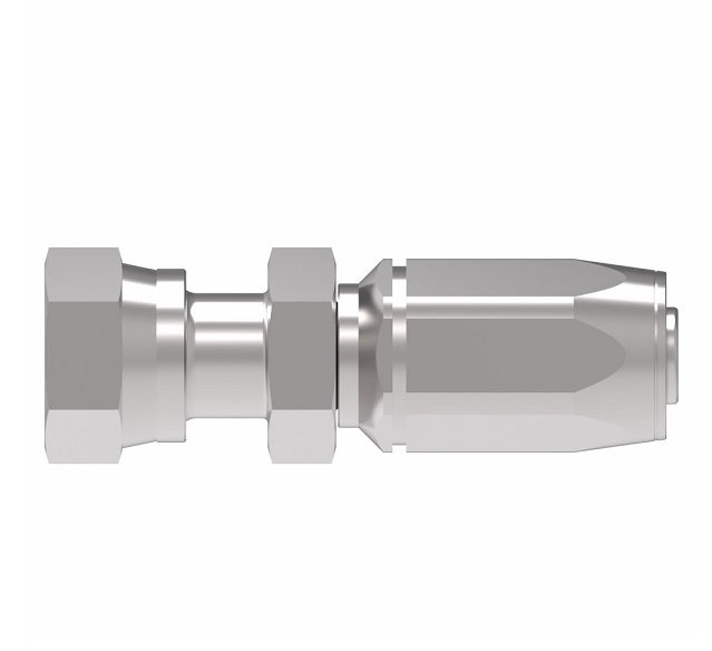 1RA4FR4 Weatherhead by Danfoss | Female ORS Swivel Field Attachable Fitting for 1 Wire Braided Hose | 1R Series | Complete Fitting | -04 Female O-Ring Face Seal Swivel x -04 Reusable Hose End | Steel