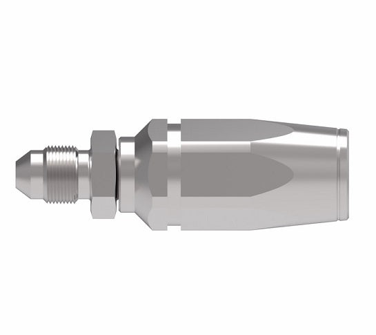 1RA4MJ4 Weatherhead by Danfoss | Male 37° JIC Flare Field Attachable Fitting for 1 Wire Braided Hose | 1R Series | Complete Fitting | -04 Male 37° JIC Flare x -04 Reusable Hose End | Steel