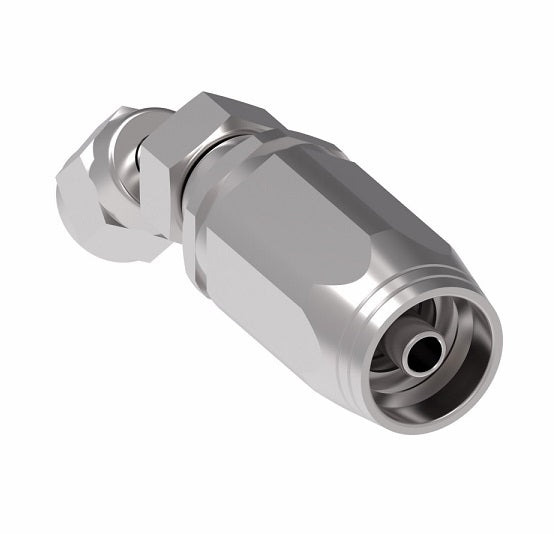 2RA4FJA4 Weatherhead by Danfoss | Female 37° JIC Swivel 45° Elbow Field Attachable Fitting for 2 Wire Braided Hose | 2R Series | Complete Fitting | -04 Female 37° JIC Swivel x -04 Reusable Hose End | Steel