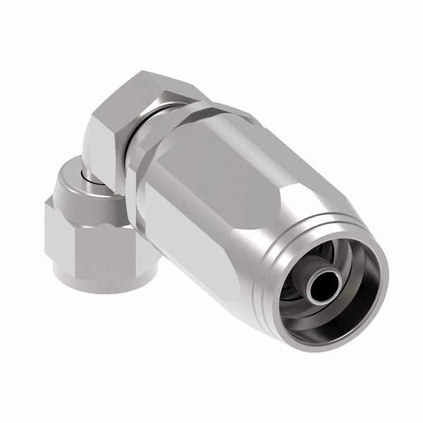 2RA16FJB16 Weatherhead by Danfoss | Female 37° JIC Swivel Short Drop 90° Elbow Field Attachable Fitting for 2 Wire Braided Hose | 2R Series | Complete Fitting | -16 Female 37° JIC Swivel x -16 Reusable Hose End | Steel