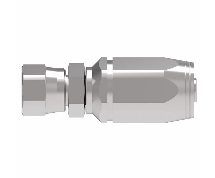2RA6FJ6 Weatherhead by Danfoss | 37° JIC Swivel Field Attachable Fitting for 2 Wire Braided Hose | 2R Series | Complete Fitting | -06 Female 37° JIC Swivel x -06 Reusable Hose End | Steel