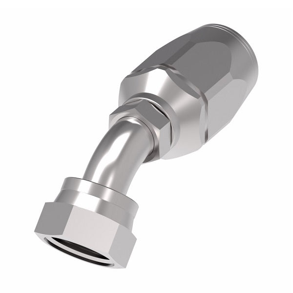 2RA8FRA8 Weatherhead by Danfoss | Female ORS Swivel 45° Elbow Field Attachable Fitting for 2 Wire Braided Hose | 2R Series | Complete Fitting | -08 Female O-Ring Face Seal Swivel x -08 Reusable Hose End | Steel