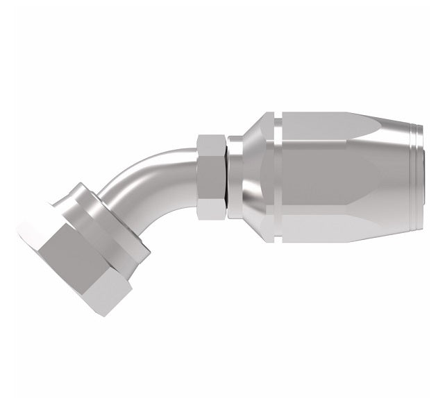 2RA16FRA16 Weatherhead by Danfoss | Female ORS Swivel 45° Elbow Field Attachable Fitting for 2 Wire Braided Hose | 2R Series | Complete Fitting | -16 Female O-Ring Face Seal Swivel x -16 Reusable Hose End | Steel
