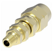 33806B-Y84 Weatherhead by Danfoss | Female Connector with Adapter Field Attachable Fitting | 338 'B' Series DOT | -04 Male NPTF x -06 Reusable Hose End | Brass