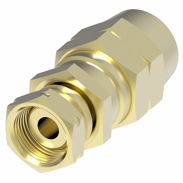 33806B-Y76 Weatherhead by Danfoss | Female Connector Field Attachable Fitting | 338 'B' Series DOT | -06 Female UNF x -06 Reusable Hose End | Brass
