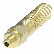 33806B-Y34 Weatherhead by Danfoss | Male Connector with Spring Guard Field Attachable Fitting | 338 'B' Series DOT | -04 Male Pipe (PTF SAE Short) x -06 Reusable Hose End | Brass