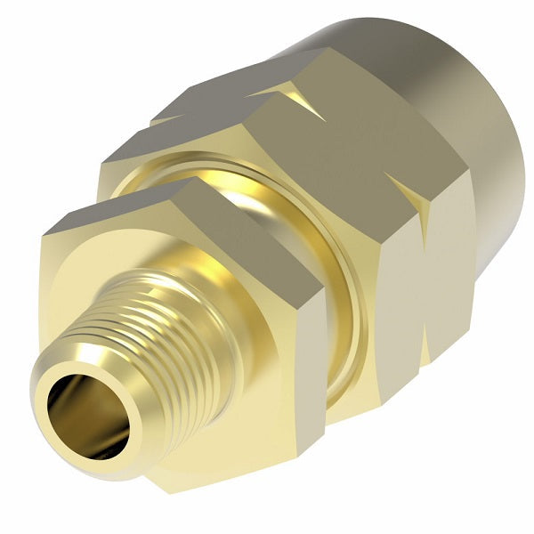 33806B-Y28 Weatherhead by Danfoss | Male Connector Field Attachable Fitting | 338 'B' Series DOT | -08 Male Pipe (PTF SAE Short) x -06 Reusable Hose End | Brass