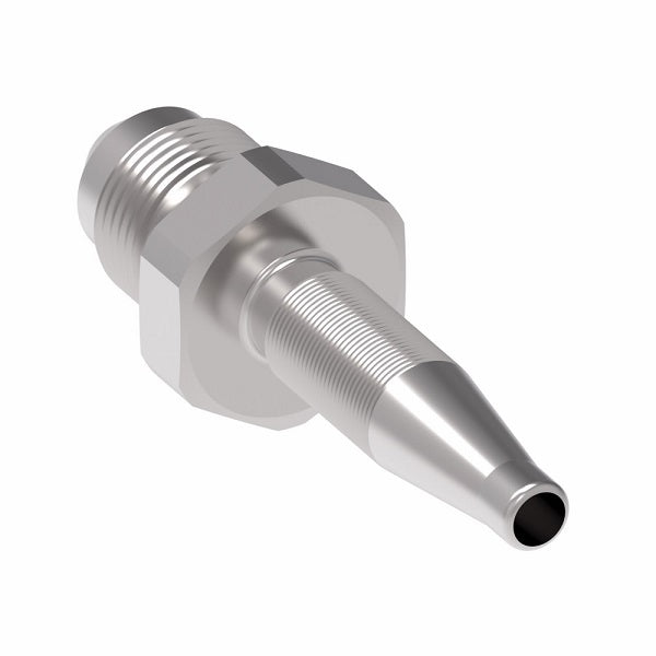 4203-8-8S Weatherhead by Danfoss | Male 37° JIC Flare Field Attachable Fitting for 1 & 2 Wire Braided Hose | Nipple Assembly | -08 Male 37° JIC Flare x -08 Reusable Hose End | Steel