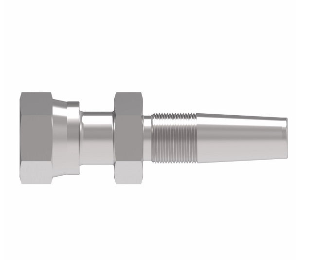 FJ8732-0404S Weatherhead by Danfoss | Female ORS Swivel Field Attachable Fitting for 1 & 2 Wire Braided Hose | Nipple Assembly | -04 Female O-Ring Face Seal Swivel x -04 Reusable Hose End | Steel