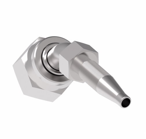 FJ8733-1616S Weatherhead by Danfoss | Female ORS Swivel 45° Elbow Field Attachable Fitting for 1 & 2 Wire Braided Hose | Nipple Assembly | -16 Female O-Ring Face Seal Swivel x -16 Reusable Hose End | Steel