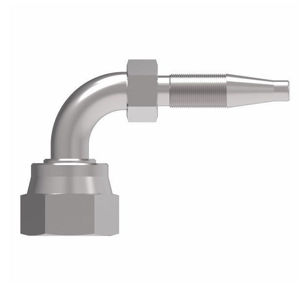 FJ8734-1616S Weatherhead by Danfoss | Female ORS Swivel 90° Elbow Field Attachable Fitting for 1 & 2 Wire Braided Hose | Nipple Assembly | -16 Female O-Ring Face Seal Swivel x -16 Reusable Hose End | Steel