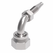 FJ8734-0808S Weatherhead by Danfoss | Female ORS Swivel 90° Elbow Field Attachable Fitting for 1 & 2 Wire Braided Hose | Nipple Assembly | -08 Female O-Ring Face Seal Swivel x -08 Reusable Hose End | Steel