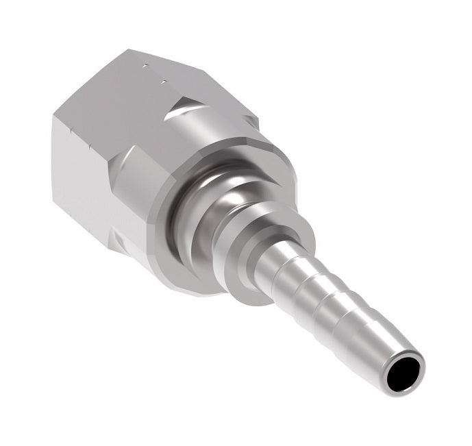 26711-08-06ZF Winner by Danfoss | Female JIC 37° Swivel 2-Piece Hose Crimp Fitting | -08 Female JIC 37° Swivel x -06 Hose Barb | Steel