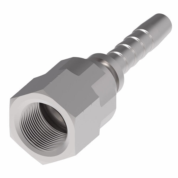 26711-08-06ZF Winner by Danfoss | Female JIC 37° Swivel 2-Piece Hose Crimp Fitting | -08 Female JIC 37° Swivel x -06 Hose Barb | Steel