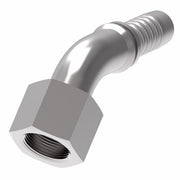 26741-08-06TZF Winner by Danfoss | Female JIC 37° Swivel 45° Elbow 2-Piece Hose Crimp Fitting (with Captive Nut) | -08 Female JIC 37° Swivel x -06 Hose Barb | Steel