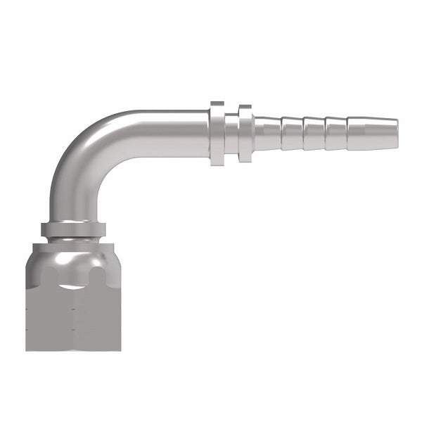 26791-16-16H56ZF Winner by Danfoss | Female JIC 37° Swivel 90° Elbow 2-Piece Hose Crimp Fitting (56mm Drop) | -16 Female JIC 37° Swivel x -16 Hose Barb | Steel