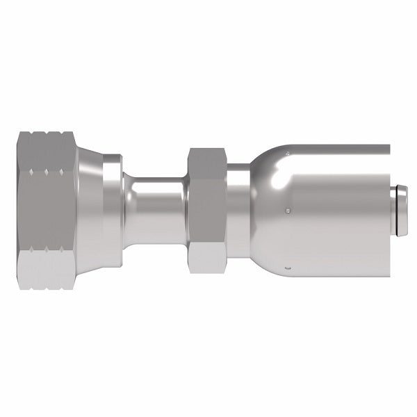 EJ3932-0606S Aeroquip by Danfoss | Female ORS Swivel Metric Hex 100R5 Crimp Fitting | FJ Series | -06 Female O-Ring Face Seal Swivel x -06 Hose Barb | Steel