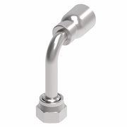 EJ5041-0606S Aeroquip by Danfoss | Female ORS Swivel Long Drop 90° Elbow 100R5 Crimp Fitting | FJ Series | -06 Female O-Ring Face Seal Swivel x -06 Hose Barb | Steel