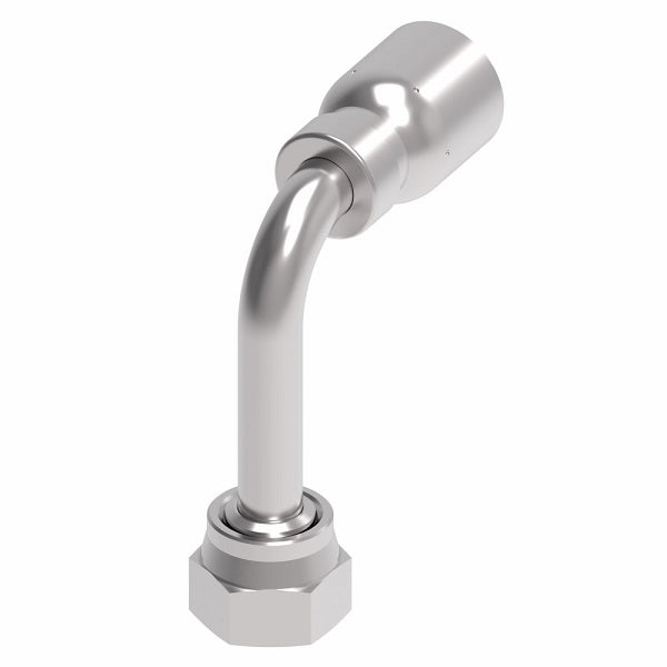 EJ5041-1010S Aeroquip by Danfoss | Female ORS Swivel Long Drop 90° Elbow 100R5 Crimp Fitting | FJ Series | -10 Female O-Ring Face Seal Swivel x -10 Hose Barb | Steel