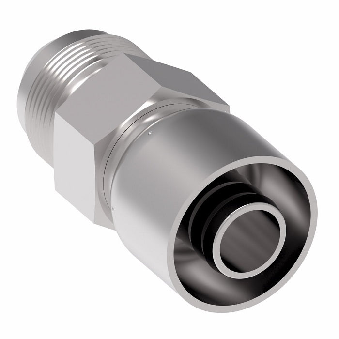 EJ7537-1212S Aeroquip by Danfoss | Male 37° JIC Flare Rigid 100R5 Crimp Fitting | FJ Series | -12 Male 37° JIC Flare Rigid x -12 Hose Barb | Steel