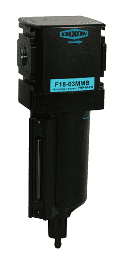 F18-02AMB Dixon Wilkerson 1/4" Airline Compact Filter with Metal Bowl with Sight Glass - Automatic Drain - 110 SCFM