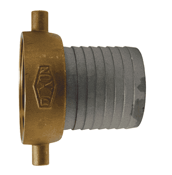 FAB250N Dixon 2-1/2" King Short Shank Suction Female Coupling with NST (NH) Thread (Aluminum Shanks with Brass Nut)