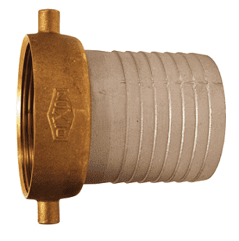 FAB250 Dixon 2-1/2" King Short Shank Suction Female Coupling with NPSM Thread (Aluminum Shank with Brass Nut)