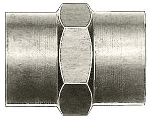 FBE2129 (FCE2129) Eaton Aeroquip® 1/8" Female Pipe x 1/8" Female Pipe Nipple Straight Adapter - Nickel-Plated Aluminum