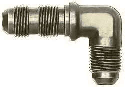 FBE2082 (FCE2082) Eaton Aeroquip® -06 Male AN Bulkhead x -06 Male AN 90° Elbow Adapter - Nickel-Plated Aluminum