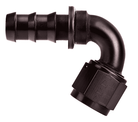 FBL1542 (FCL1542) Eaton Aeroquip® -06 SOCKETLESS™ S.A.E. 37° (JIC/AN) 120° Elbow Fitting - Black Anodized Aluminum