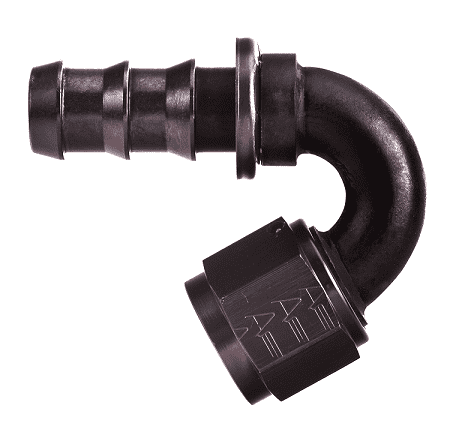 FBL1552 (FCL1552) Eaton Aeroquip® -06 SOCKETLESS™ S.A.E. 37° (JIC/AN) 150° Elbow Fitting - Black Anodized Aluminum