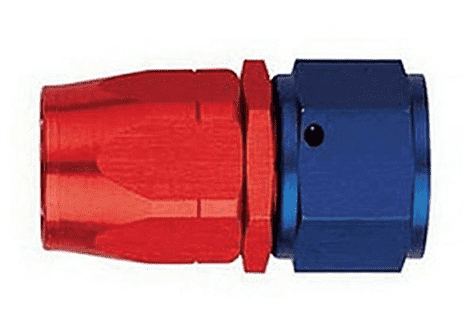 FBM1016 (FCM1016) Eaton Aeroquip® -16 Reusable S.A.E. 37° (JIC/AN) Swivel Straight Fitting - Red/Blue Anodized Aluminum