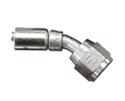 FBM1126 Eaton Aeroquip® -03 Teflon™ Hose Fitting - Crimp S.A.E. 37° (JIC/AN) - 45° Elbow - Steel