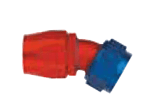 FBM1147 (FCM1147) Eaton Aeroquip® -20 Reusable S.A.E. 37° (JIC/AN) Non-Swivel 30° Elbow Fitting - Red/Blue Anodized Aluminum