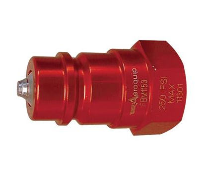 FBM1153 Eaton Aeroquip® Quick-Disconnect Radiator/Cooling Refill Coupling - 1/2" Male Thread - Red Anodized Aluminum