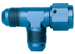 FBM2257 (FCM2257) Eaton Aeroquip® -10 Male AN x -10 Female AN Run x -10 Male AN Tee Adapter - Blue Anodized Aluminum