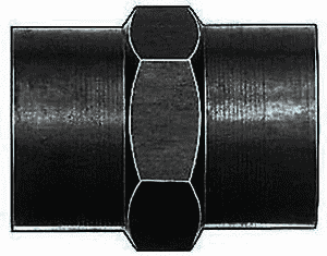 FBM5129 (FCM5129) Eaton Aeroquip® 1/8" Female Pipe x 1/8" Female Pipe Nipple Straight Adapter - Black Anodized Aluminum