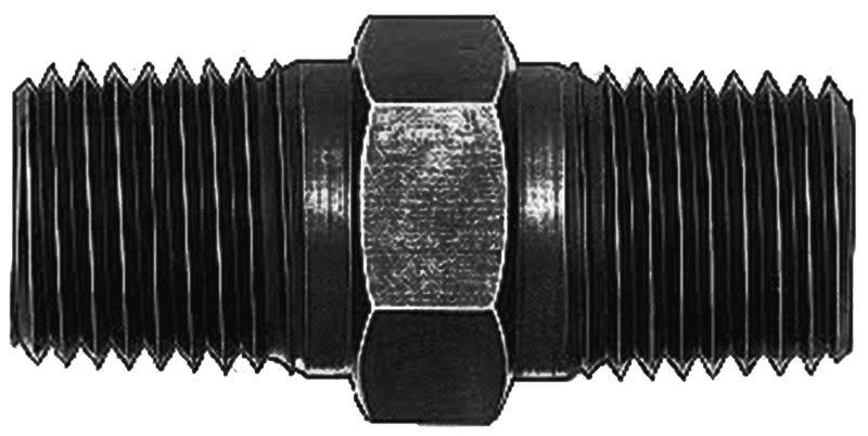 FBM5135 (FCM5135) Eaton Aeroquip® 1/2" Male Pipe x 1/2" Male Pipe Nipple Straight Adapter - Black Anodized Aluminum