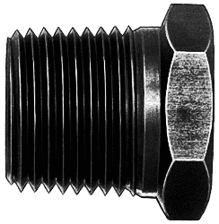 FBM5137 (FCM5137) Eaton Aeroquip® 3/8" Male Pipe x 1/4" Female Pipe Bushing Straight Adapter - Black Anodized Aluminum