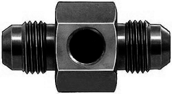 FBM5183 (FCM5183) Eaton Aeroquip® In-Line Fuel Pressure Adapter -06 Male AN x -06 Male AN x 1/8" Female Pipe - Black Anodized Aluminum