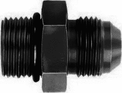 FBM5954 (FCM5954) Eaton Aeroquip® -10 Male O-Ring Boss (ORB) x -12 Male AN 37° Straight Adapter - Black Anodized Aluminum